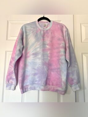 Dreamsicle Pastel Tie-Dye Crewneck Sweatshirt, M